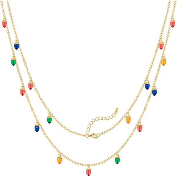 Women With Candy Christmas Tree Pendant Necklace Light Bulb Xmas Fashion Jewelry - Picture 1 of 6